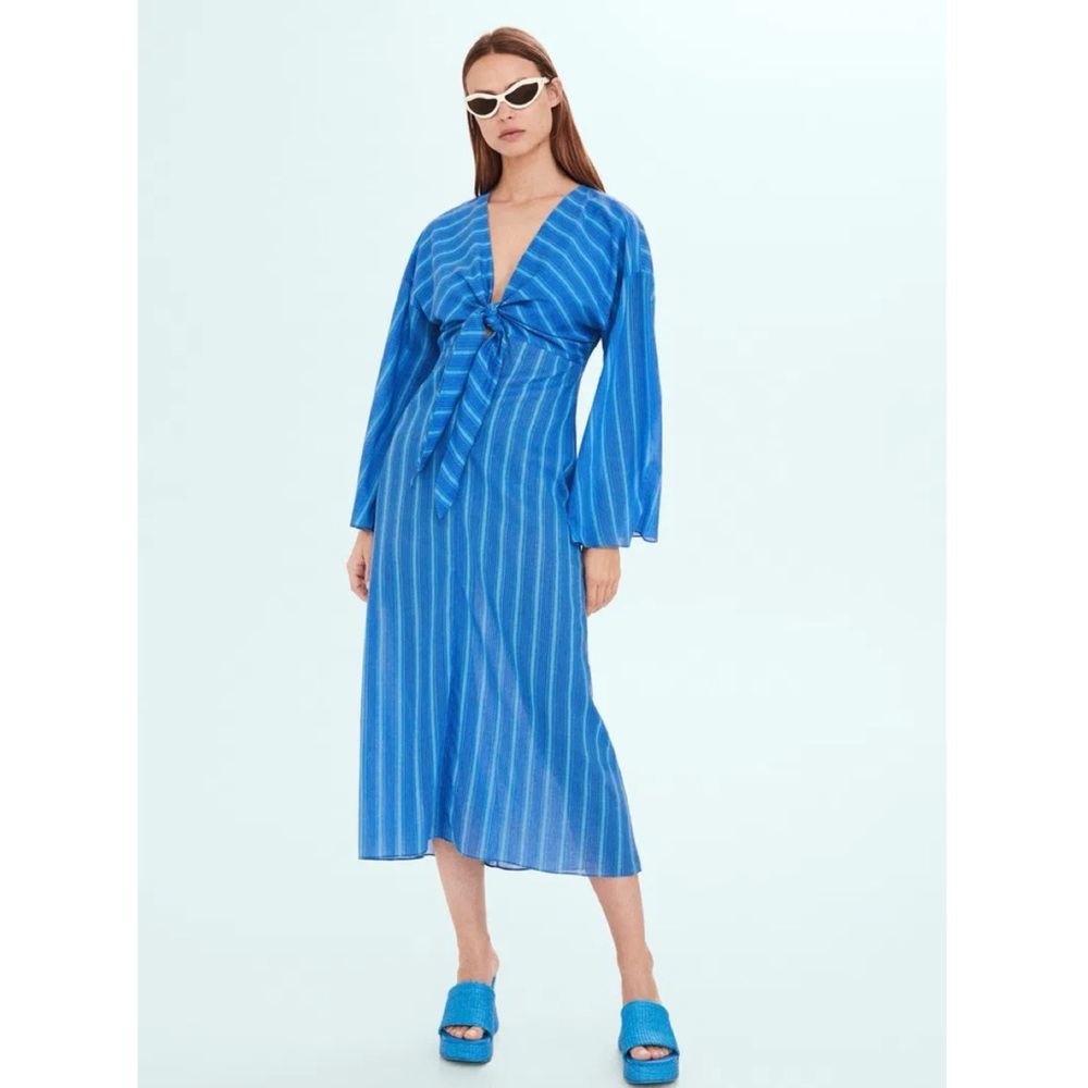 Mango x Simon Miller Blue Striped Dress - XS